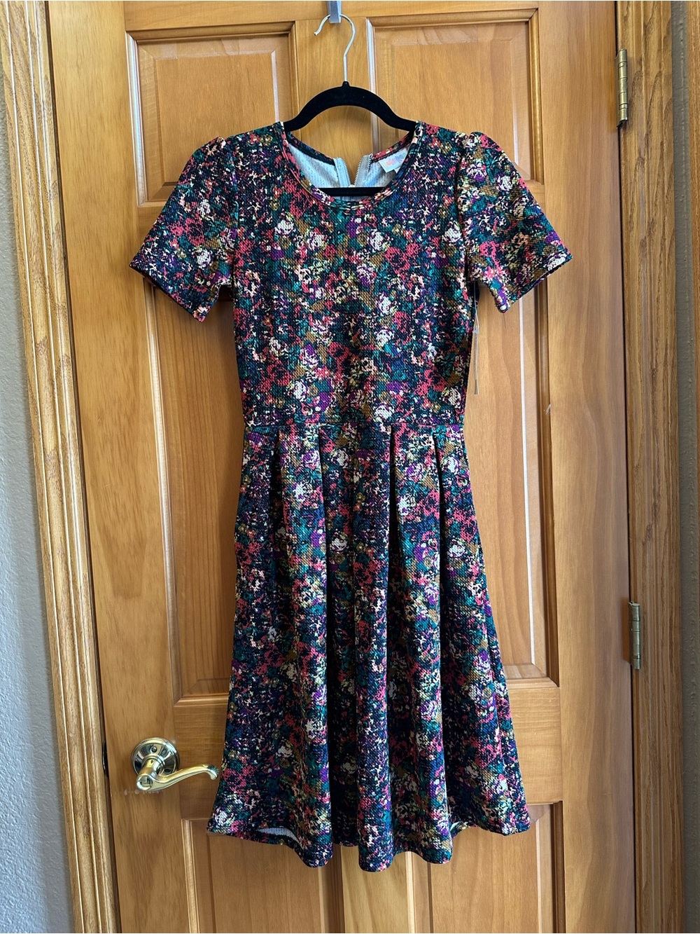 LuLaRoe Amelia Multicolor Floral Textured Dress